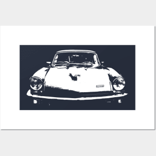 Triumph GT6 Mk3 1970s British classic car monoblock white Posters and Art